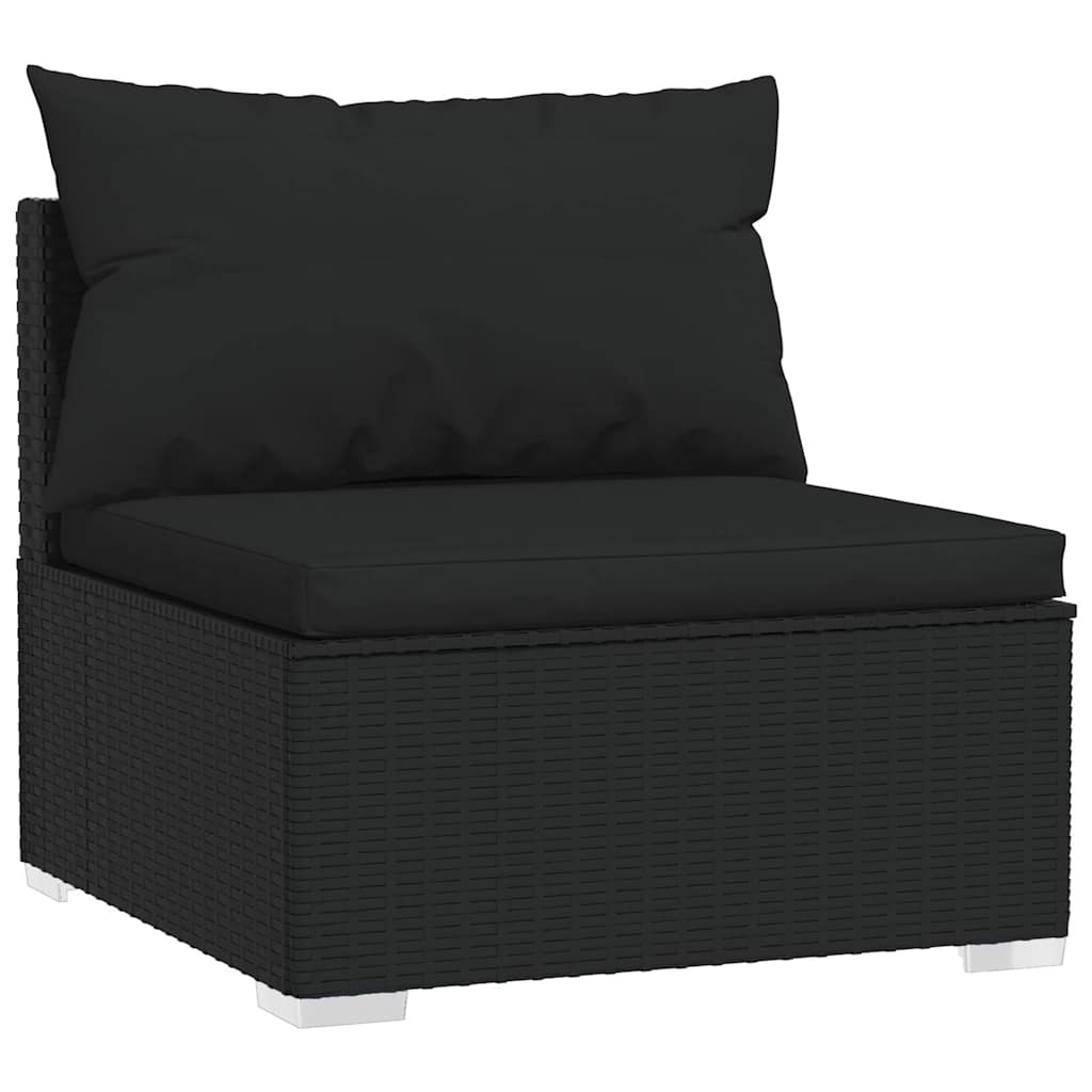 vidaXL Set mobilier relaxare grădină 4 piese cu perne poliratan negru