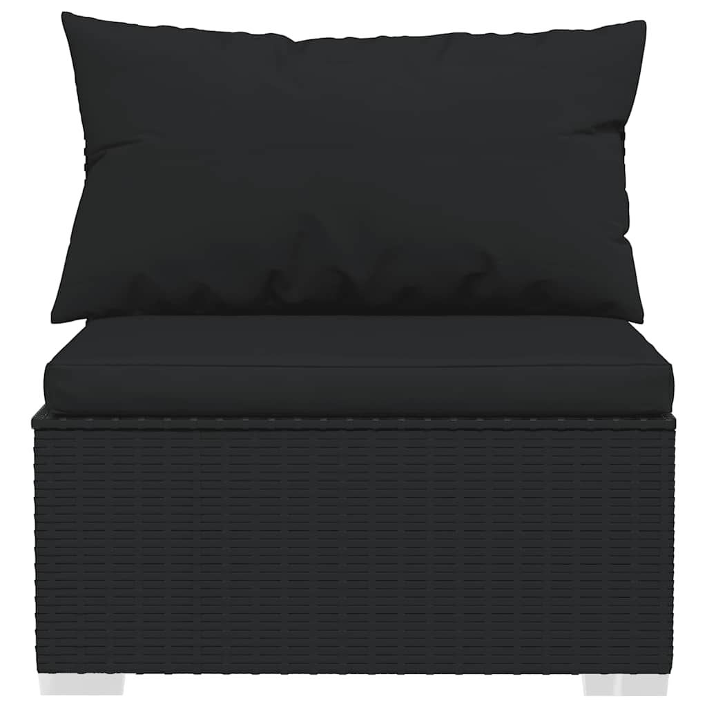 vidaXL Set mobilier relaxare grădină 4 piese cu perne poliratan negru