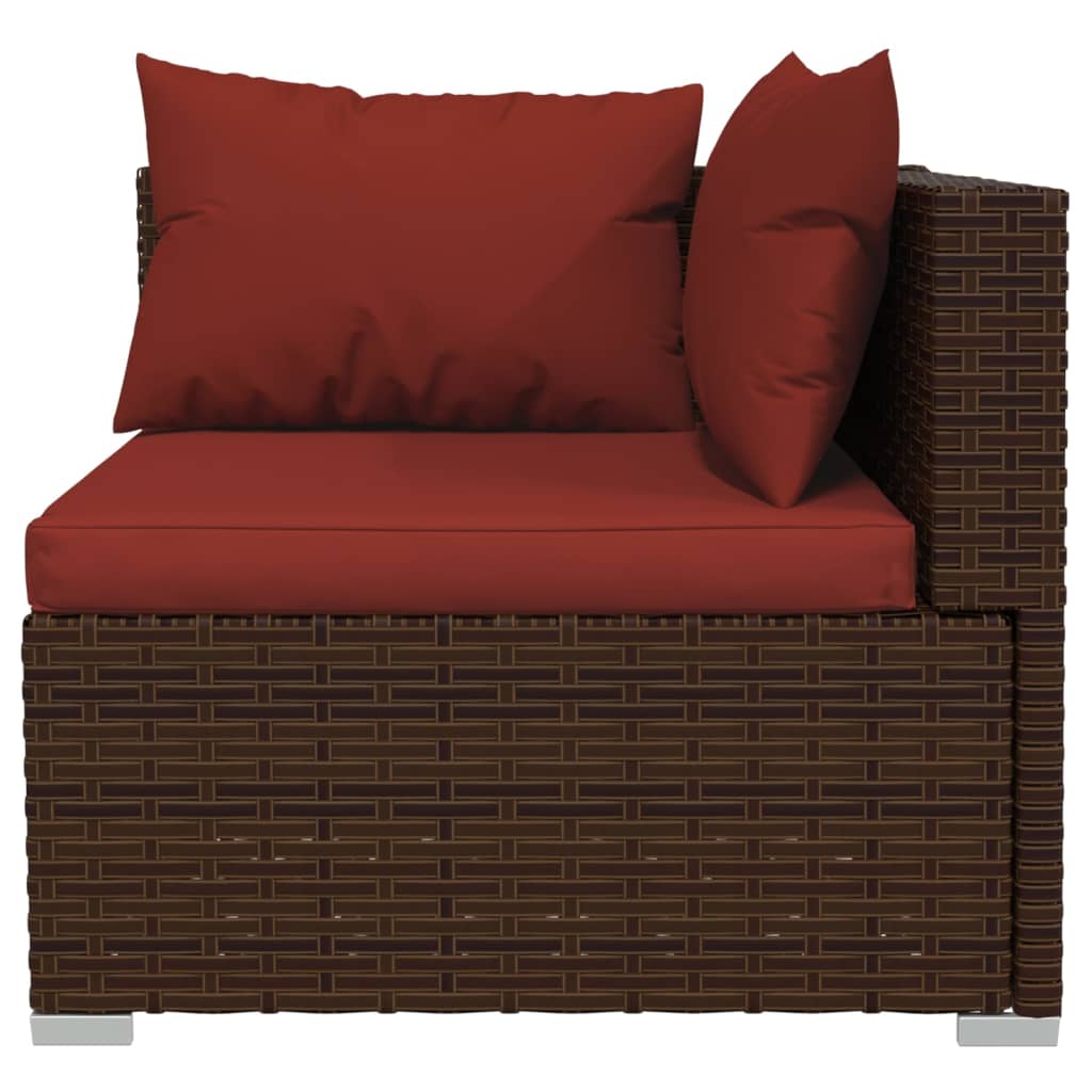vidaXL Set mobilier de grădină cu perne, 3 piese, maro, poliratan vidaXL Set mobilier de grădină cu perne, 3 piese, maro, poliratan