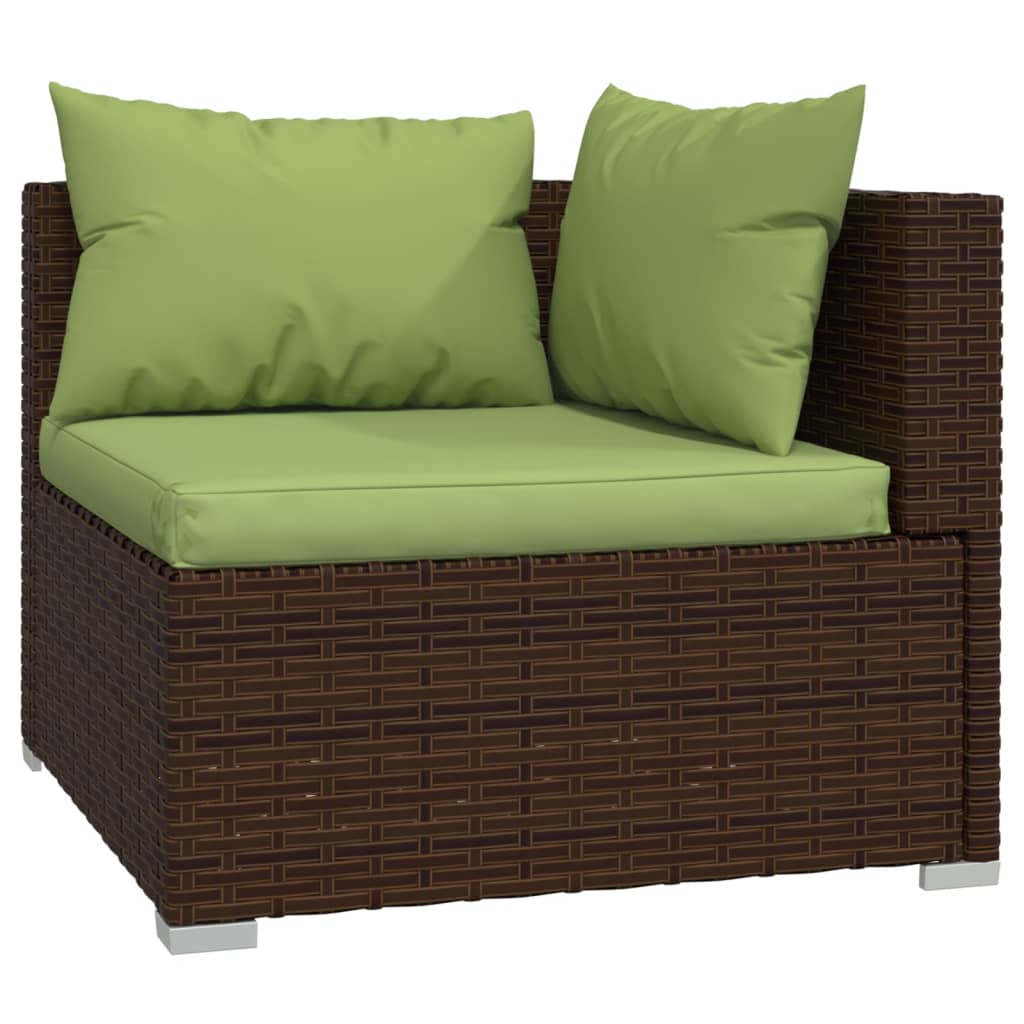 vidaXL Set mobilier de grădină cu perne, 3 piese, maro, poliratan vidaXL Set mobilier de grădină cu perne, 3 piese, maro, poliratan