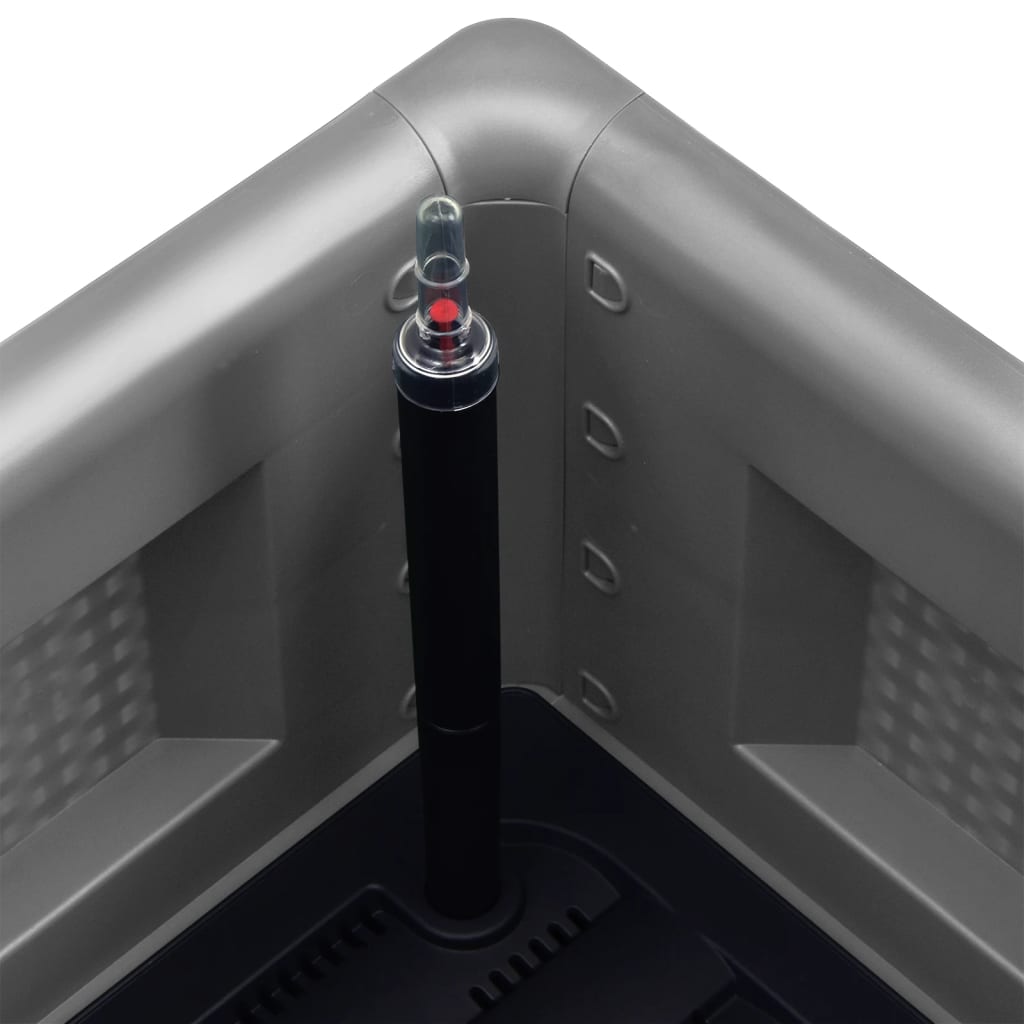 vidaXL Strat înălțat de grădină cu sistem auto-udare, gri, 43x43x33 cm