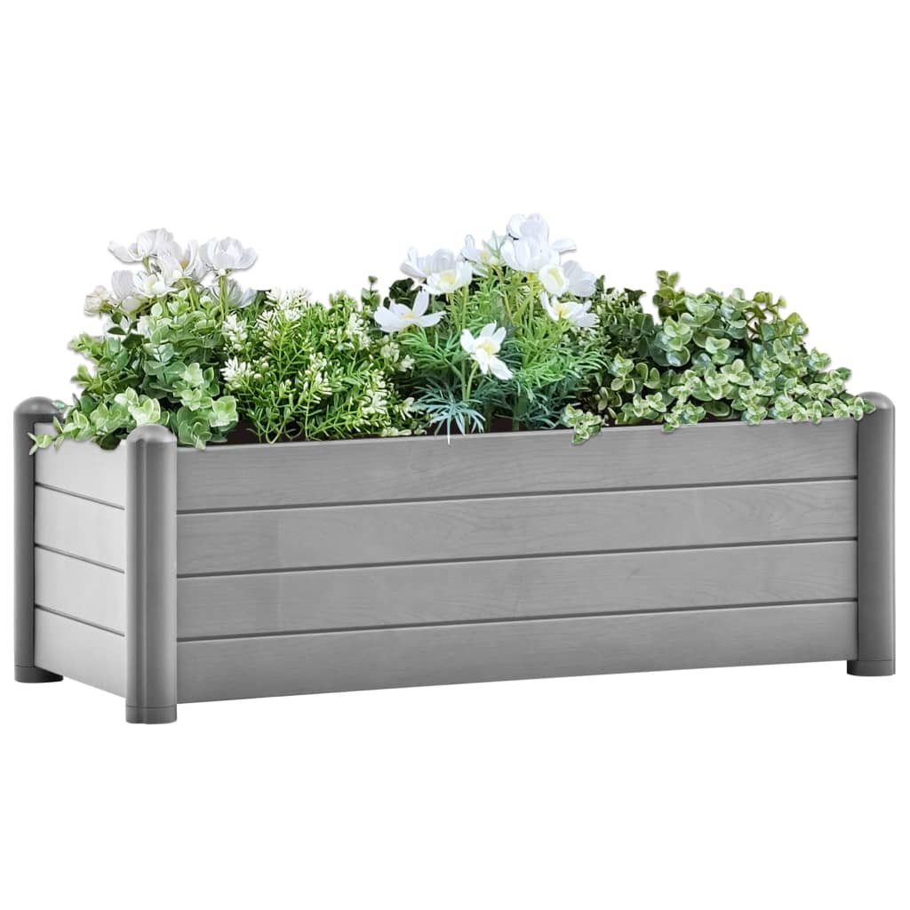 vidaXL Strat înălțat de grădină, gri piatră, 100x43x35 cm, PP vidaXL Strat înălțat de grădină, gri piatră, 100x43x35 cm, PP