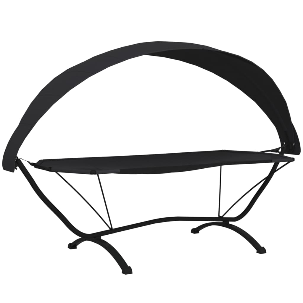 vidaXL Pat de exterior cu baldachin negru oțel & țesătură oxford vidaXL Pat de exterior cu baldachin negru oțel & țesătură oxford
