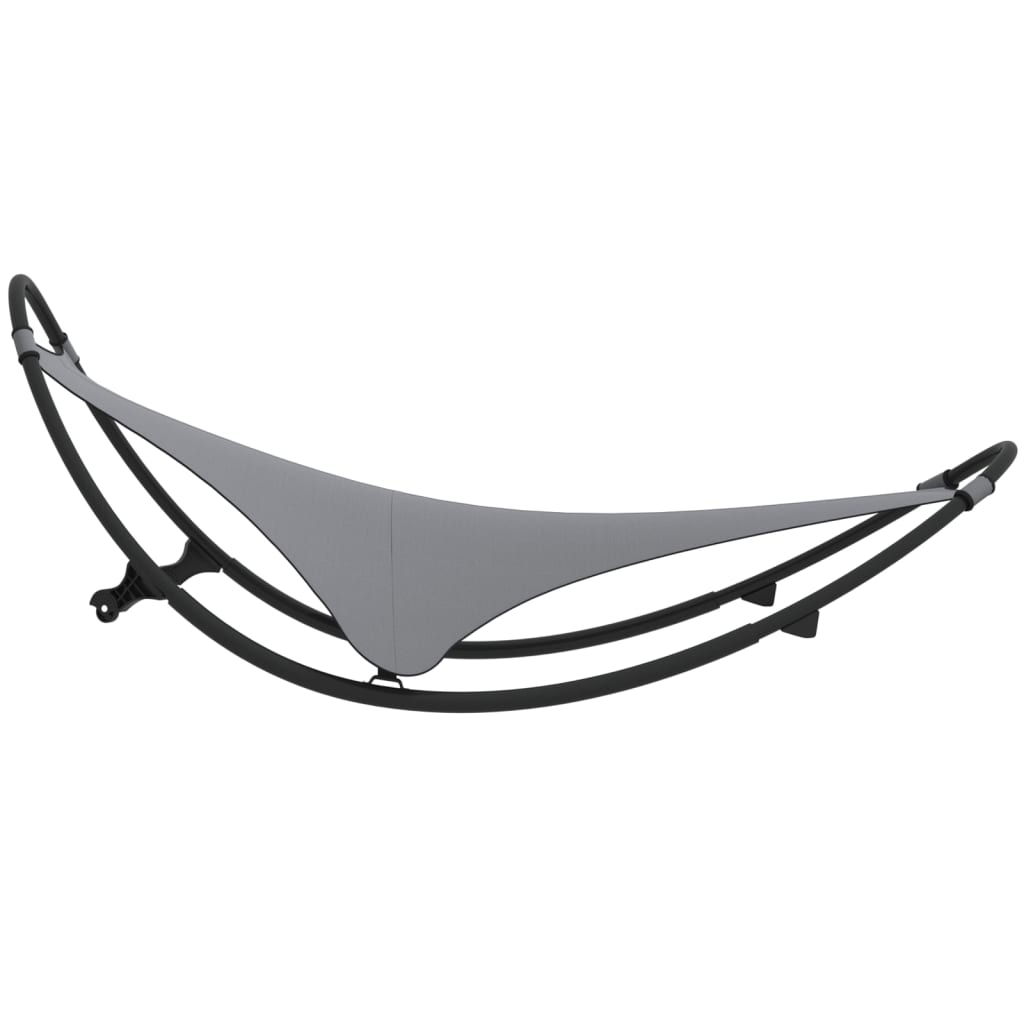 vidaXL Șezlong balansoar cu roți din oțel și material textil ,gri