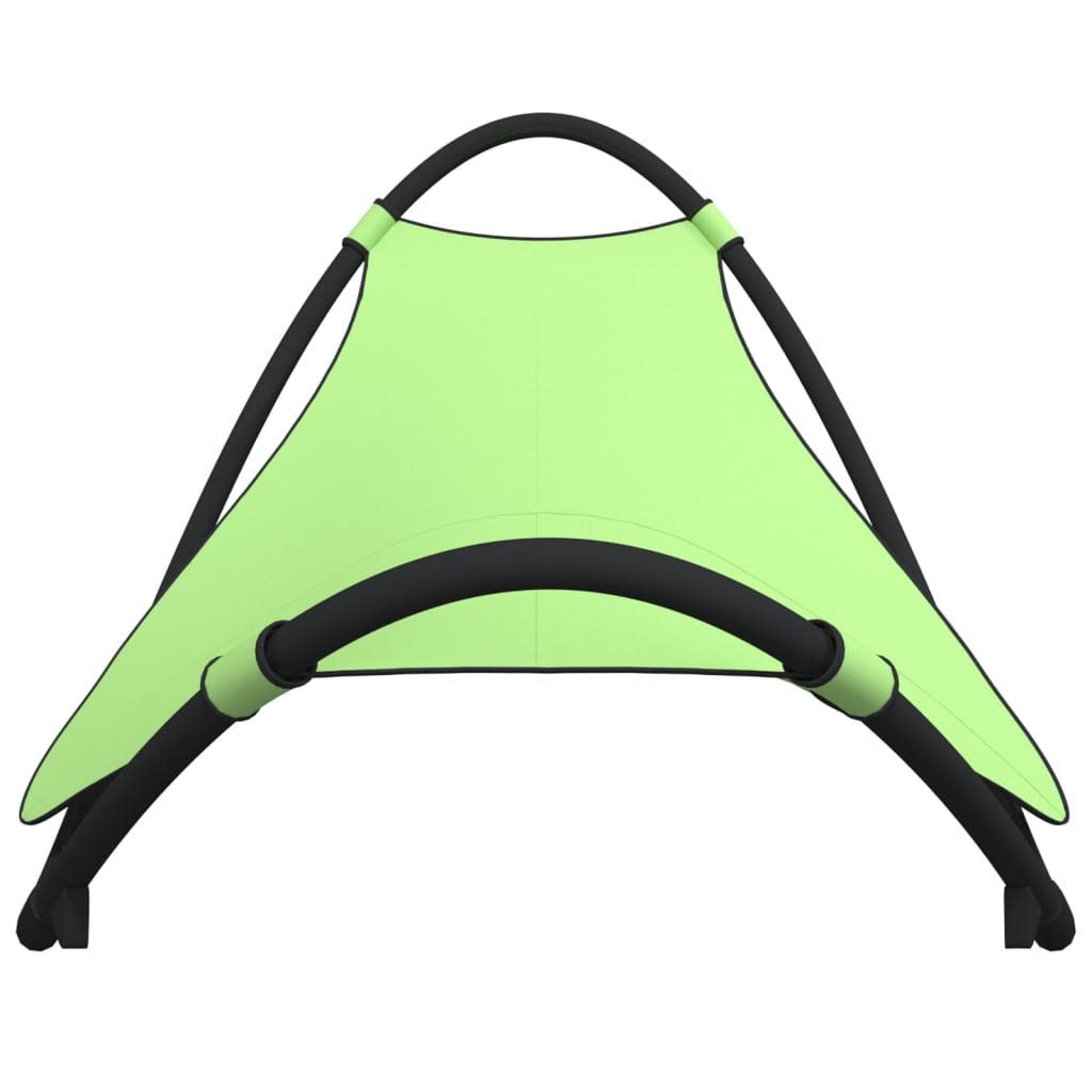 vidaXL Șezlong balansoar cu roți din oțel și material textil, verde