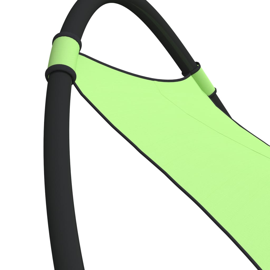 vidaXL Șezlong balansoar cu roți din oțel și material textil, verde