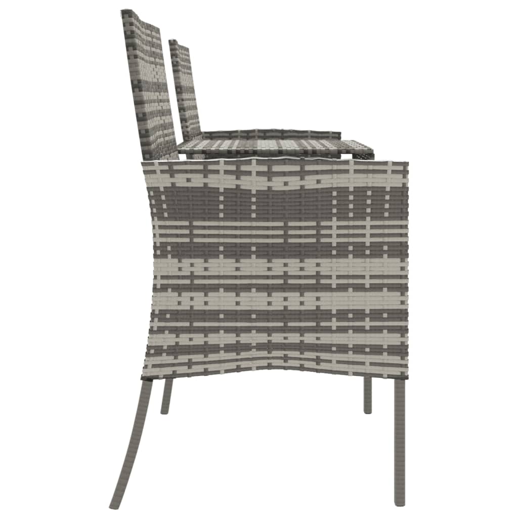 vidaXL Canapea de grădină cu 2 locuri masă de ceai antracit poliratan