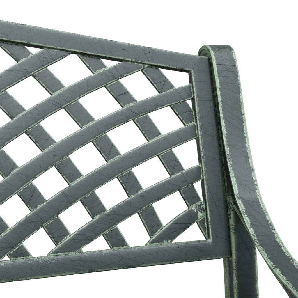 vidaXL Bancă de grădină, verde, 102 cm, aluminiu turnat