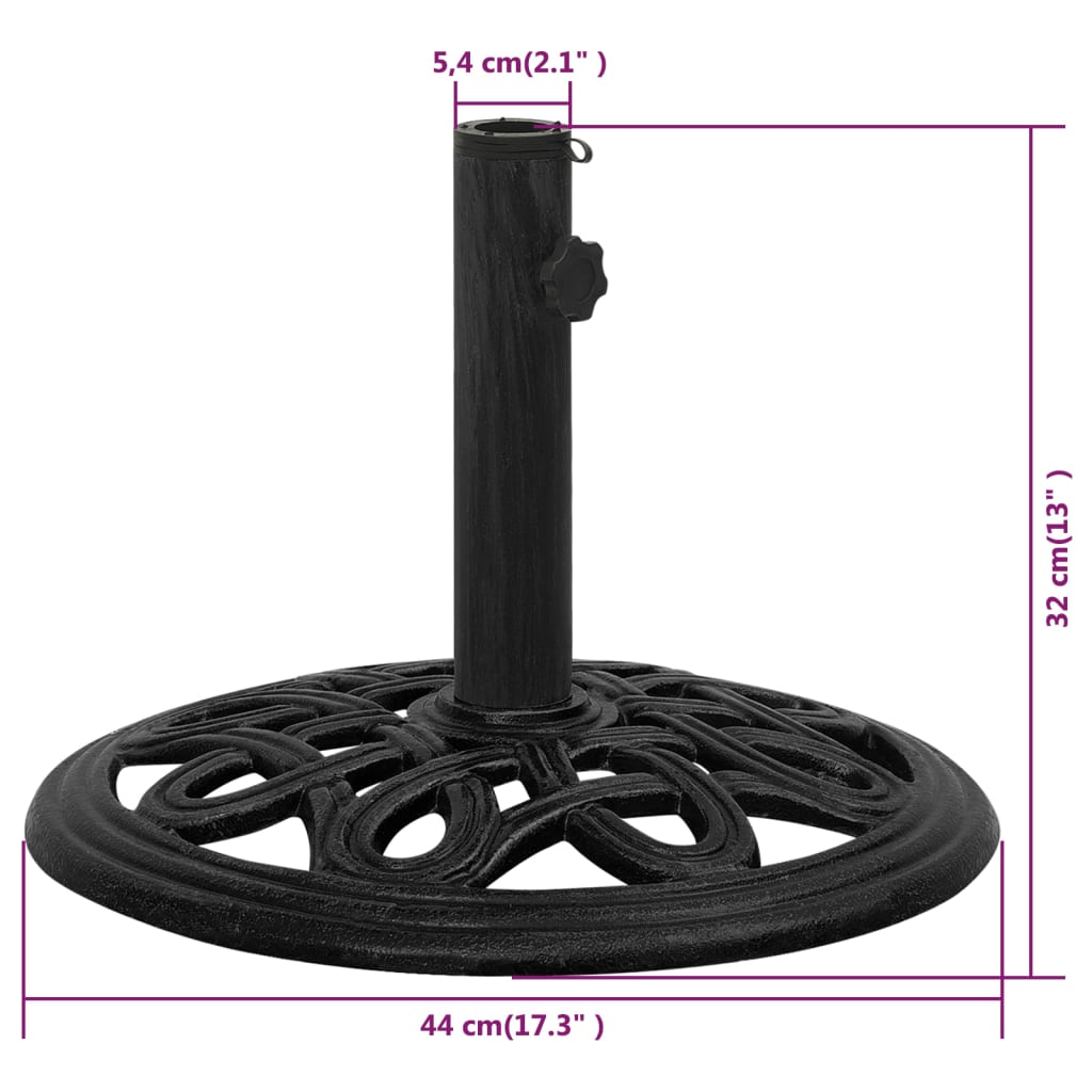 vidaXL Bază de umbrelă, negru, 44x44x32, fontă vidaXL Bază de umbrelă, negru, 44x44x32, fontă