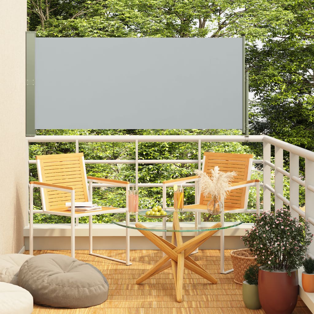 vidaXL Copertină laterală retractabilă de terasă, gri, 140x300 cm vidaXL Copertină laterală retractabilă de terasă, gri, 140x300 cm