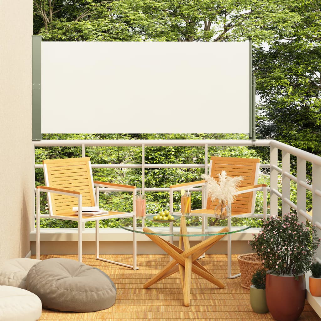 vidaXL Copertină laterală retractabilă de terasă, crem, 160x300 cm vidaXL Copertină laterală retractabilă de terasă, crem, 160x300 cm