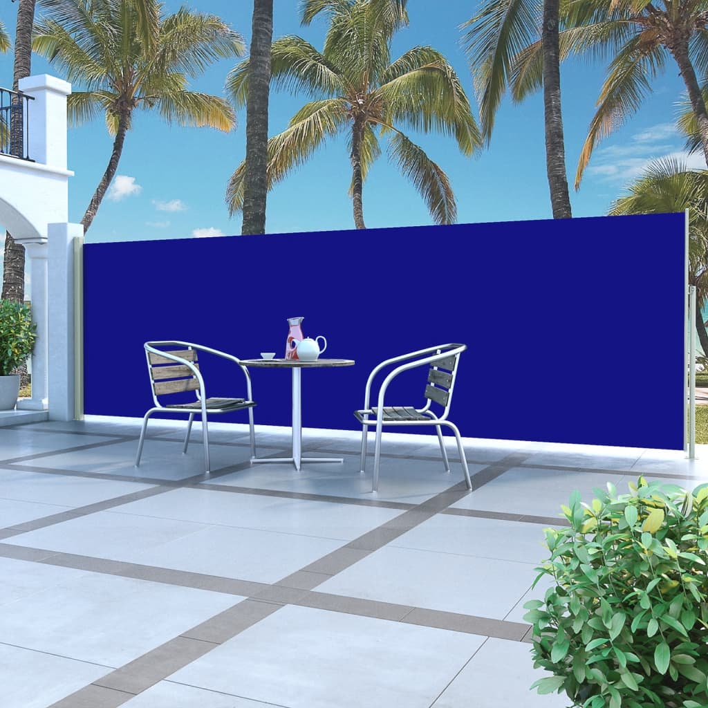 vidaXL Copertină laterală retractabilă de terasă, albastru, 160x500 cm vidaXL Copertină laterală retractabilă de terasă, albastru, 160x500 cm