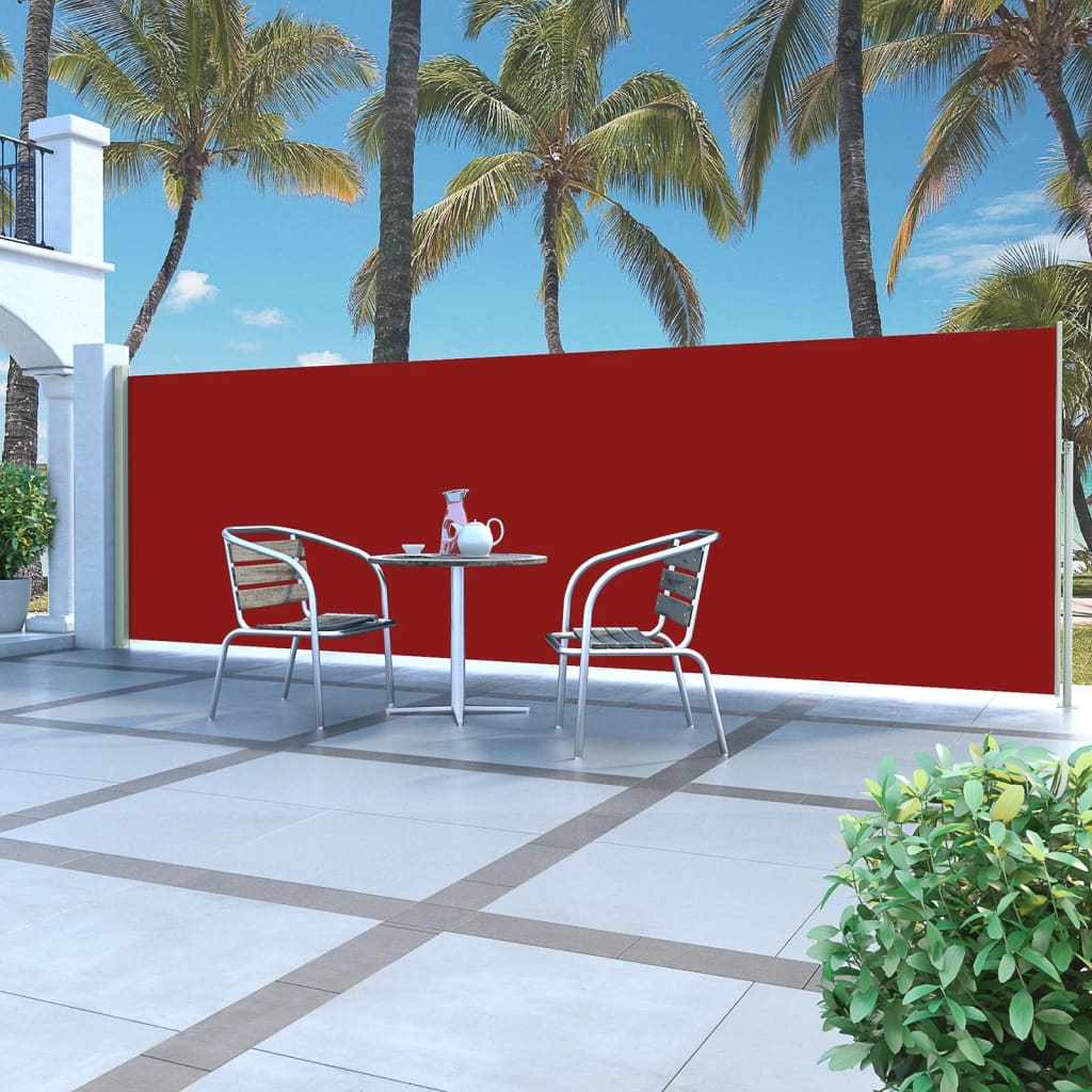 vidaXL Copertină laterală retractabilă de terasă, roșu, 160x500 cm vidaXL Copertină laterală retractabilă de terasă, roșu, 160x500 cm