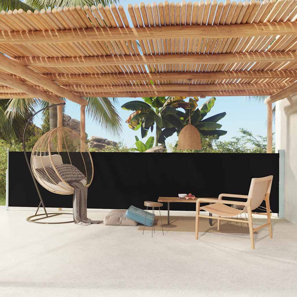 vidaXL Copertină laterală retractabilă de terasă, negru, 117x600 cm vidaXL Copertină laterală retractabilă de terasă, negru, 117x600 cm