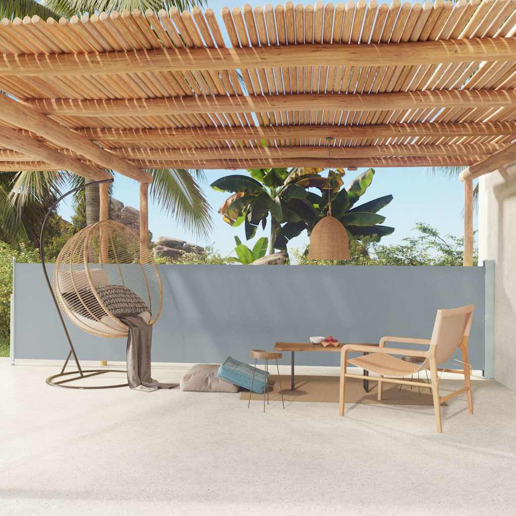 vidaXL Copertină laterală retractabilă de terasă, gri, 117x600 cm vidaXL Copertină laterală retractabilă de terasă, gri, 117x600 cm