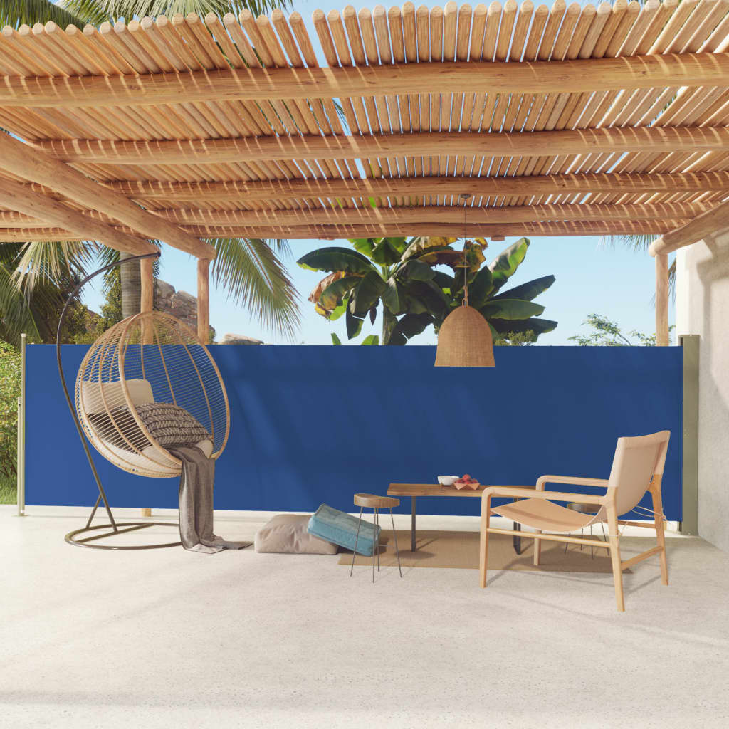 vidaXL Copertină laterală retractabilă de terasă, albastru, 140x600 cm vidaXL Copertină laterală retractabilă de terasă, albastru, 140x600 cm