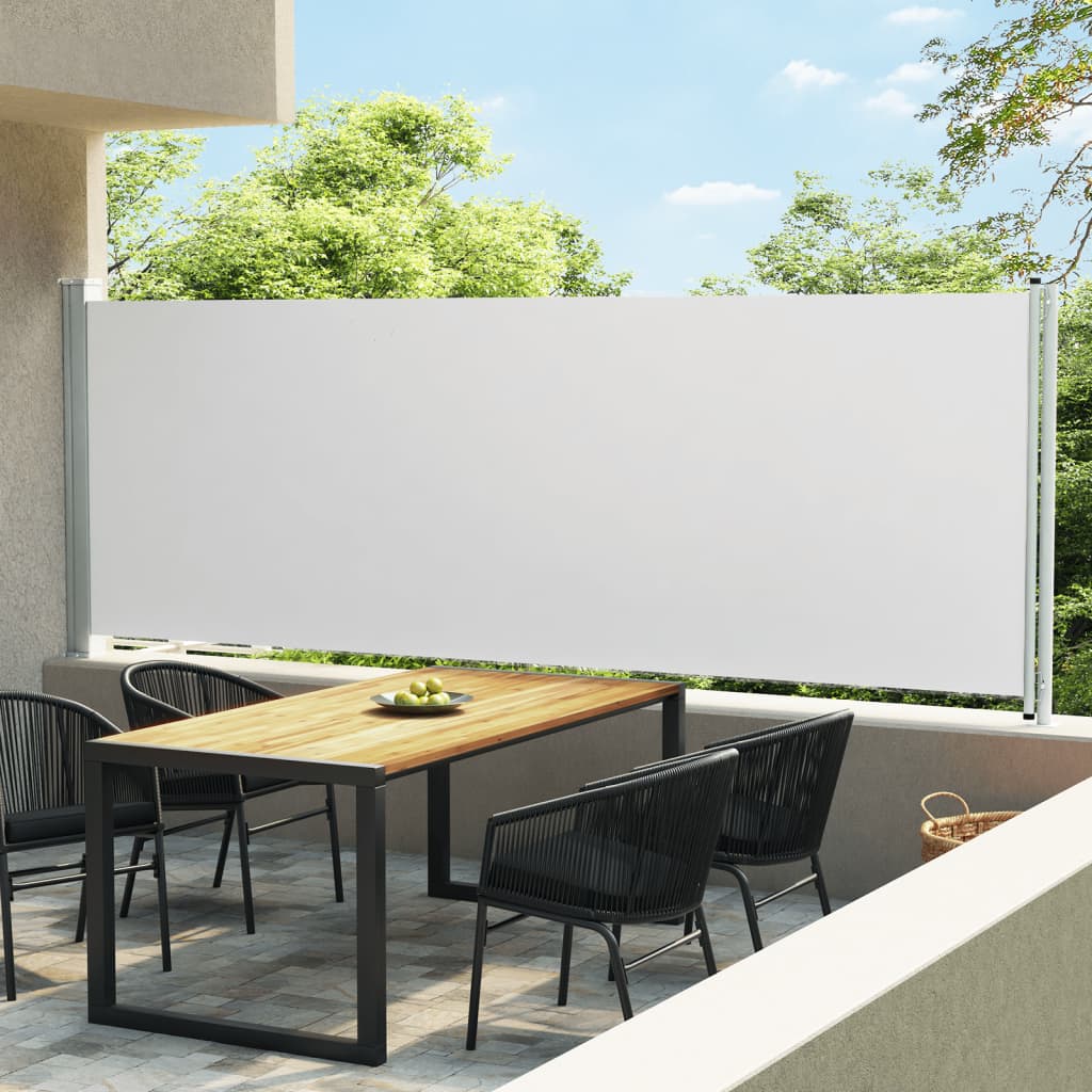 vidaXL Copertină laterală retractabilă de terasă, crem, 160x600 cm vidaXL Copertină laterală retractabilă de terasă, crem, 160x600 cm