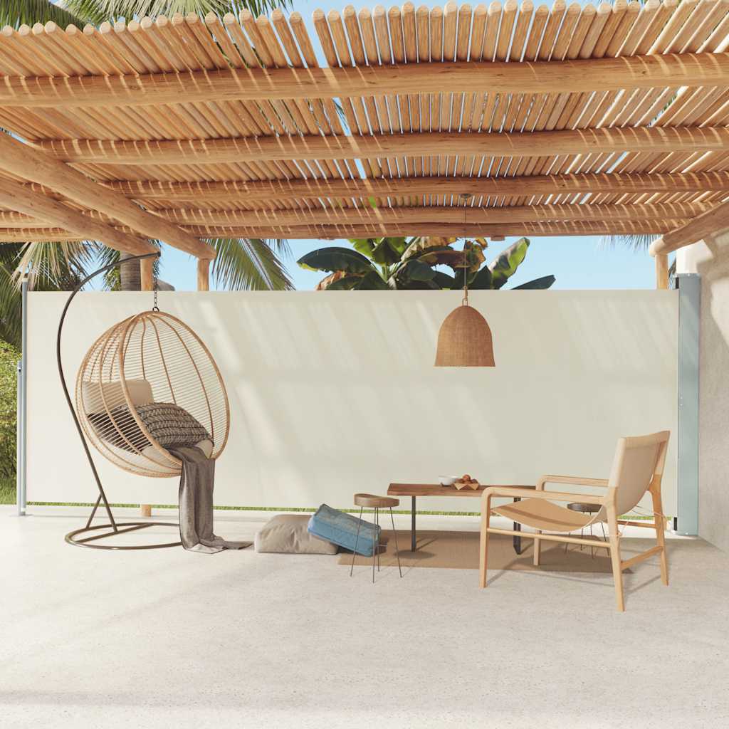 vidaXL Copertină laterală retractabilă de terasă, crem, 180x600 cm vidaXL Copertină laterală retractabilă de terasă, crem, 180x600 cm