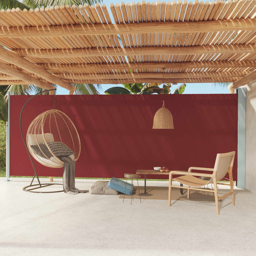vidaXL Copertină laterală retractabilă de terasă, roșu, 200x600 cm vidaXL Copertină laterală retractabilă de terasă, roșu, 200x600 cm