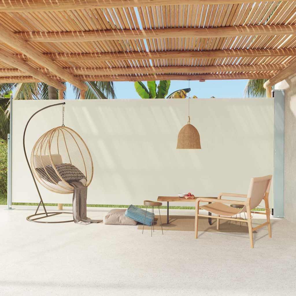 vidaXL Copertină laterală retractabilă de terasă, crem, 220x600 cm vidaXL Copertină laterală retractabilă de terasă, crem, 220x600 cm