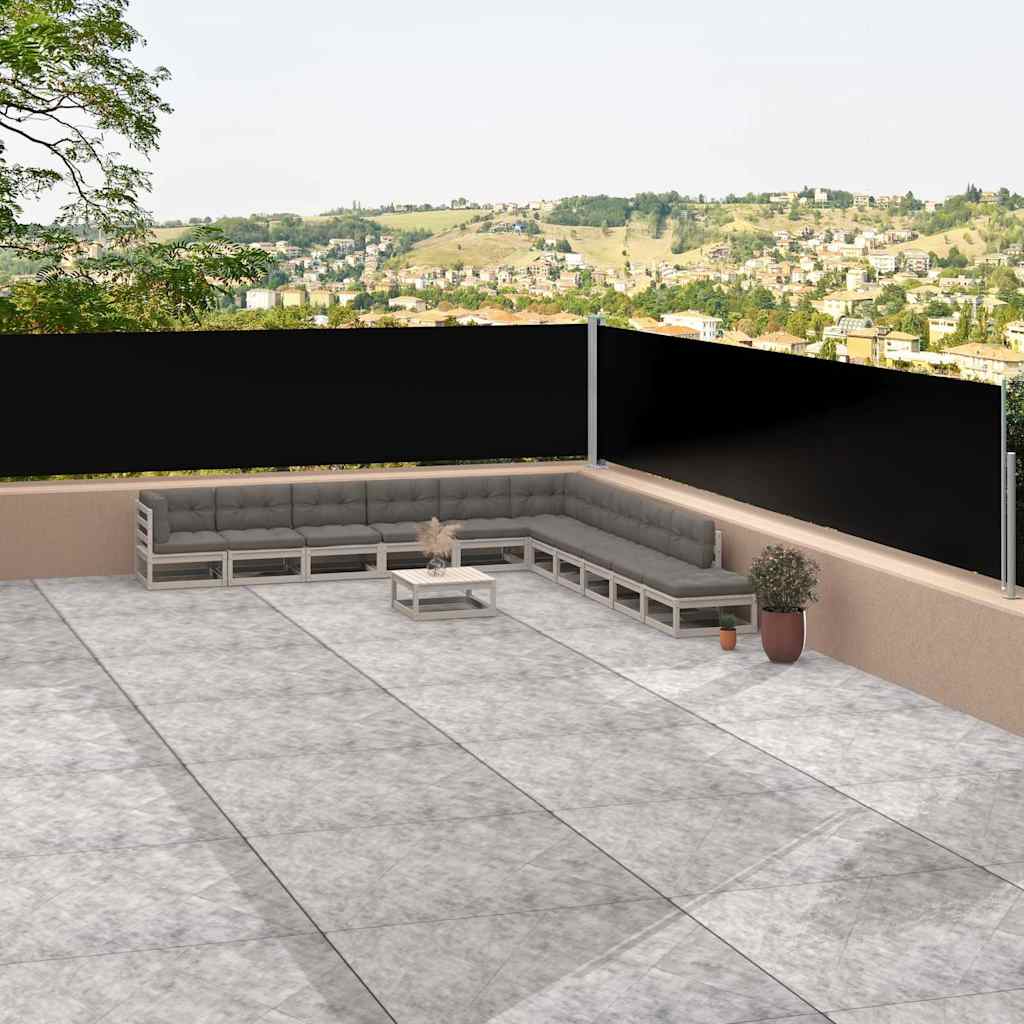 vidaXL Copertină laterală retractabilă, negru, 117x1200 cm