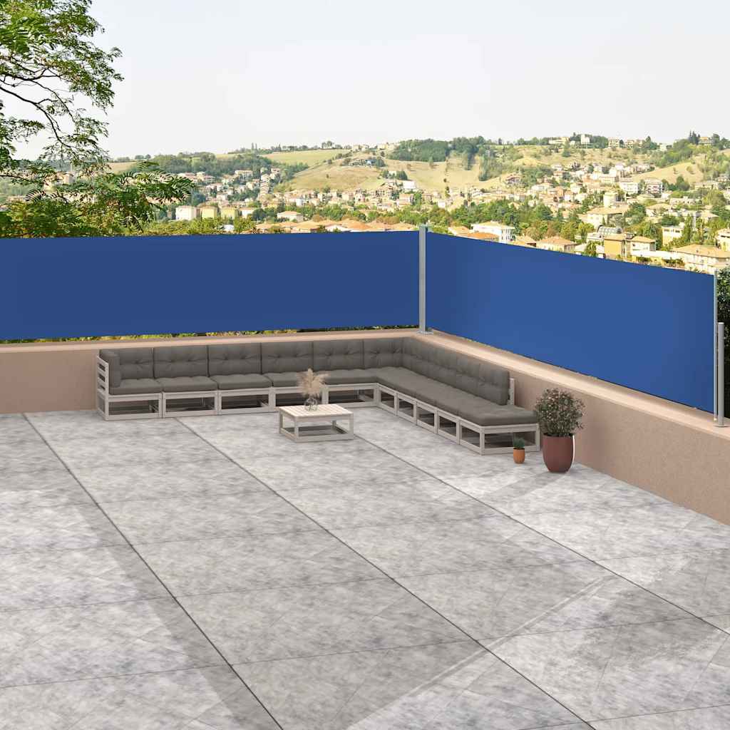 vidaXL Copertină laterală retractabilă, albastru, 117x1200 cm vidaXL Copertină laterală retractabilă, albastru, 117x1200 cm
