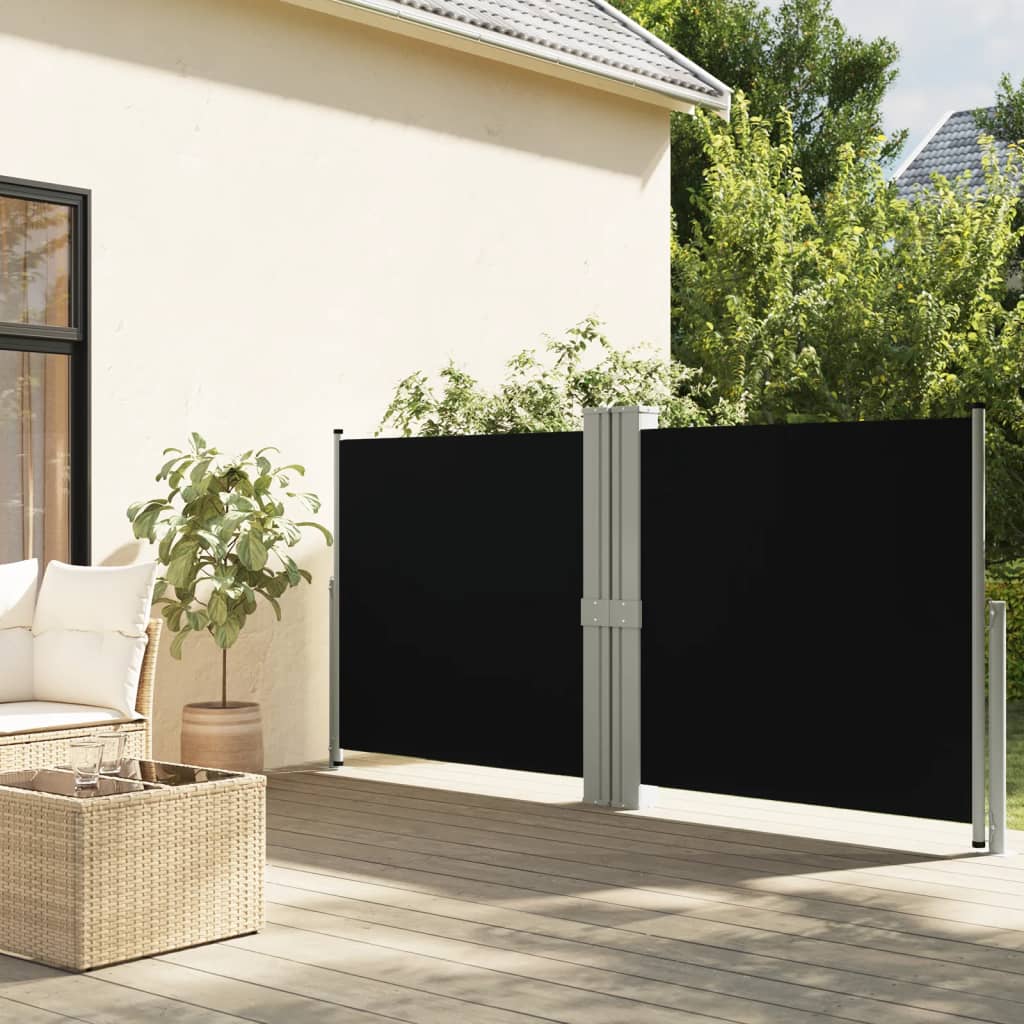 vidaXL Copertina laterală retractabilă, negru, 140x1200 cm