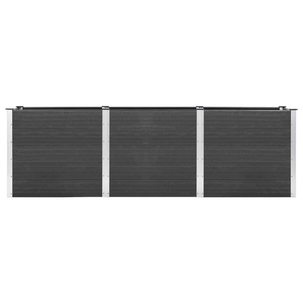 vidaXL Strat înălțat de grădină, gri, 300x100x91 cm, WPC