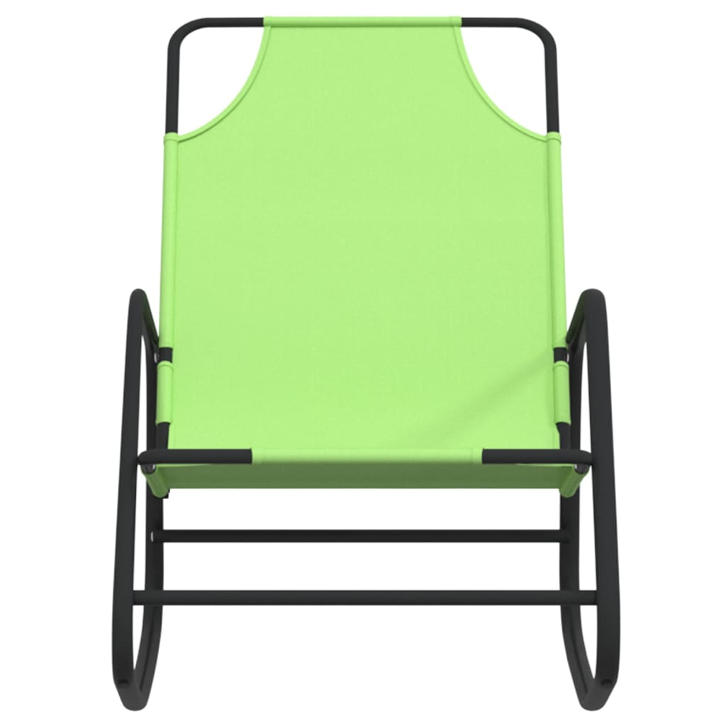 vidaXL Șezlong balansoar, verde, oțel și textilenă vidaXL Șezlong balansoar, verde, oțel și textilenă
