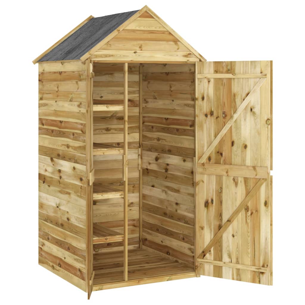 vidaXL Magazie unelte de grădină cu ușă 107x107x220 cm lemn pin tratat vidaXL Magazie unelte de grădină cu ușă 107x107x220 cm lemn pin tratat