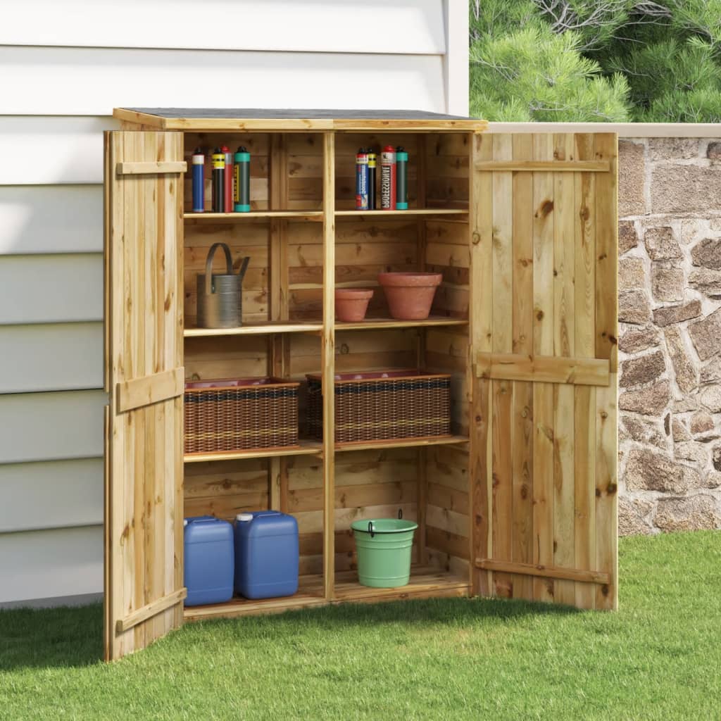 vidaXL Magazie de unelte de grădină 123x45x171cm lemn masiv pin tratat vidaXL Magazie de unelte de grădină 123x45x171cm lemn masiv pin tratat