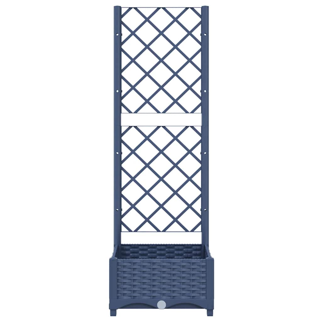 vidaXL Jardinieră de grădină cu spalier,albastru gri, 40x40x121,5 cm, PP