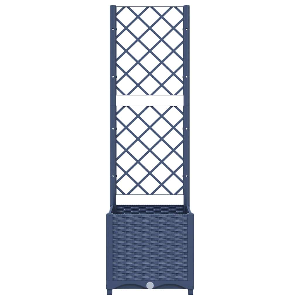 vidaXL Jardinieră de grădină cu spalier,albastru gri, 40x40x136 cm, PP