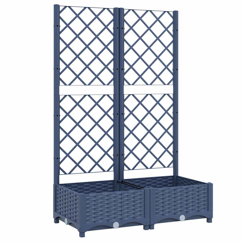vidaXL Jardinieră de grădină cu spalier,albastru gri, 80x40x121,5 cm, PP