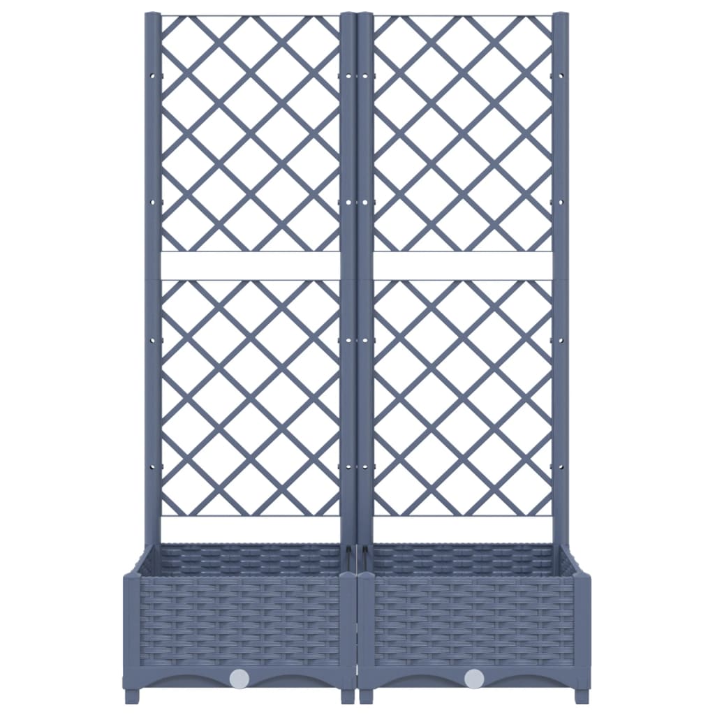 vidaXL Jardinieră de grădină cu spalier,albastru gri, 80x40x121,5 cm, PP