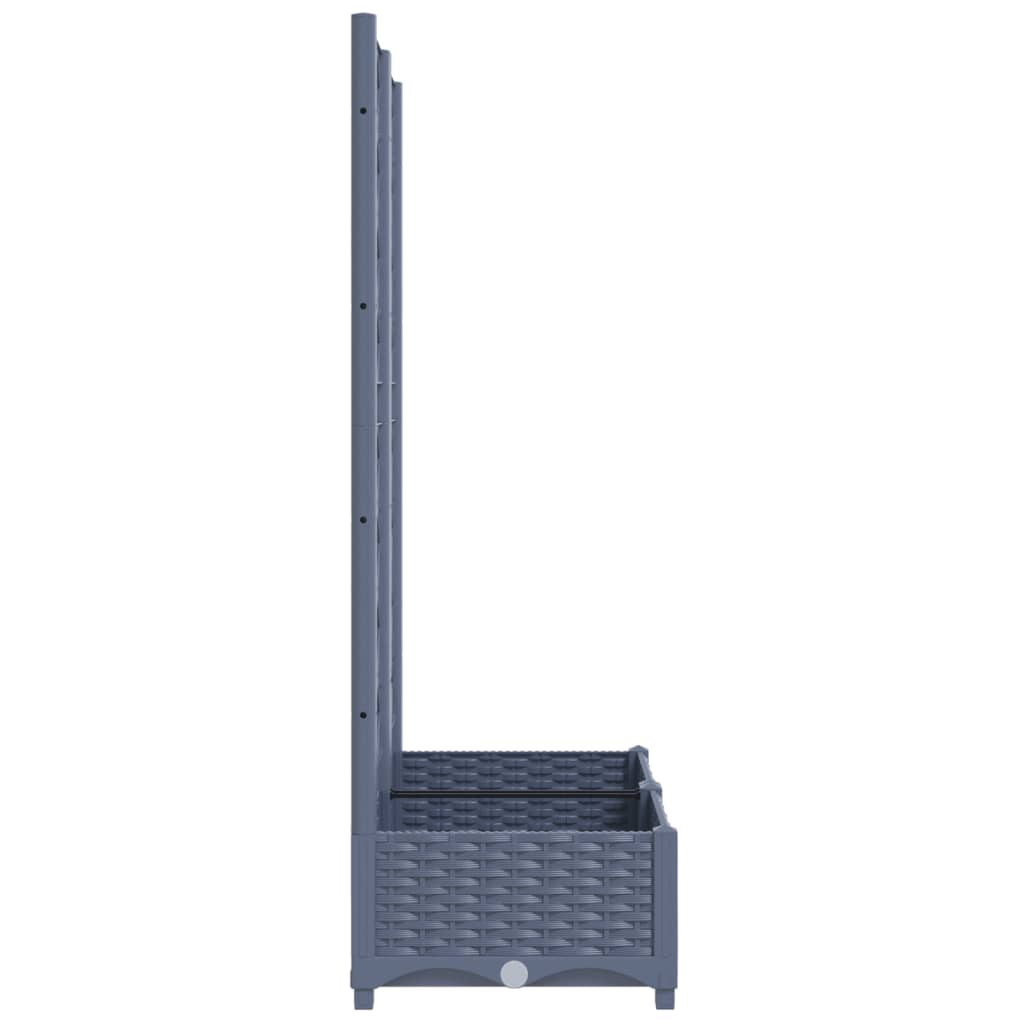 vidaXL Jardinieră de grădină cu spalier,albastru gri, 80x40x121,5 cm, PP