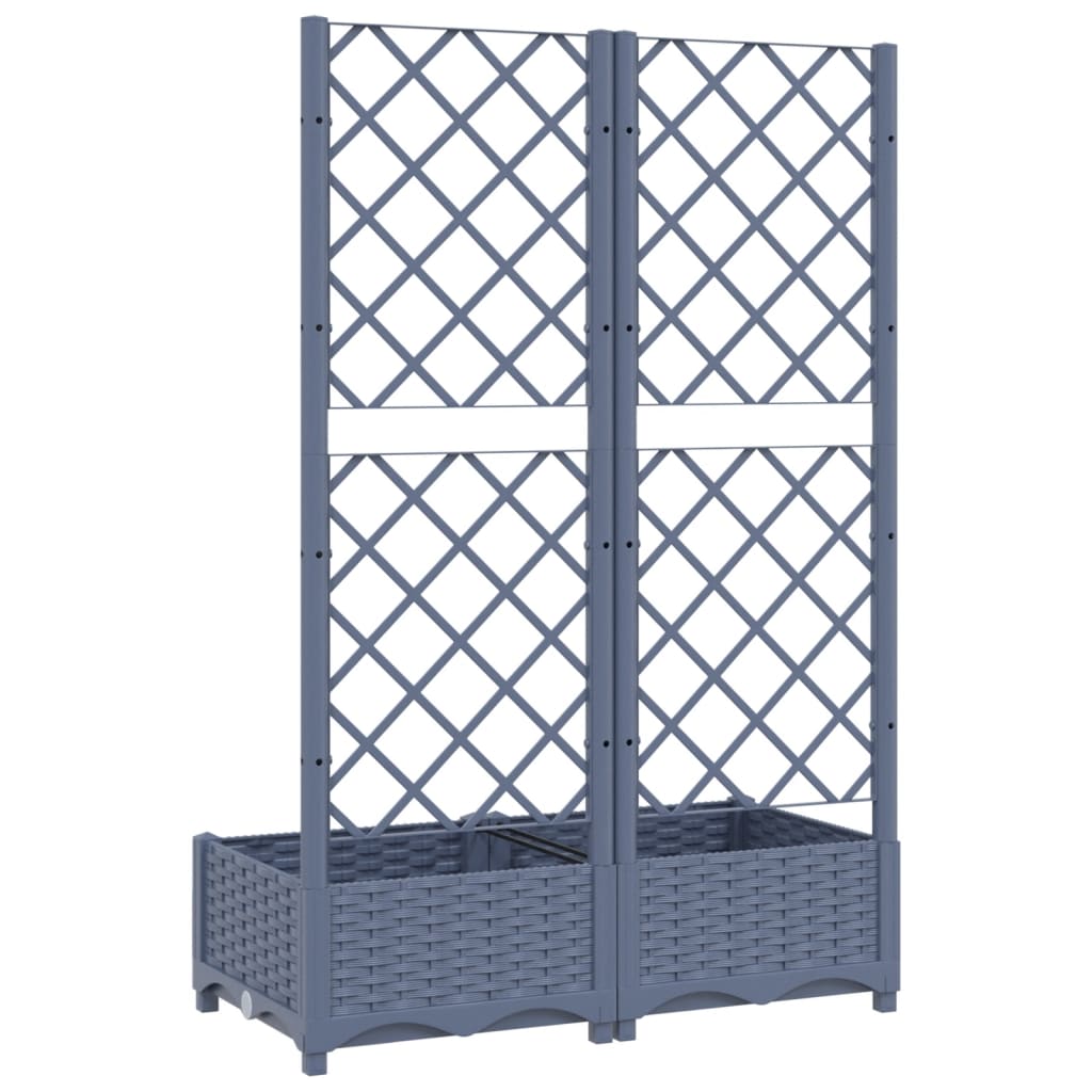 vidaXL Jardinieră de grădină cu spalier,albastru gri, 80x40x121,5 cm, PP