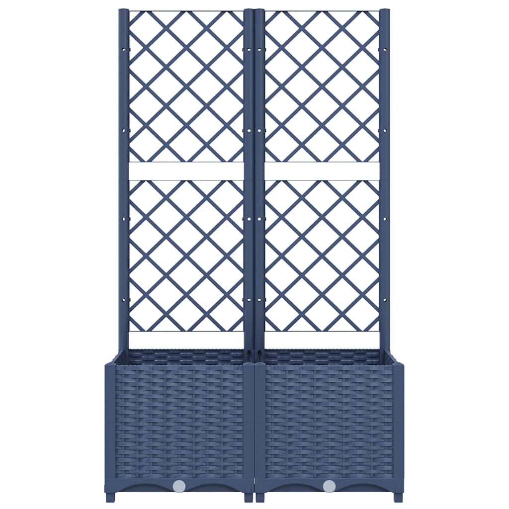 vidaXL Jardinieră de grădină cu spalier,albastru gri, 80x40x136 cm, PP