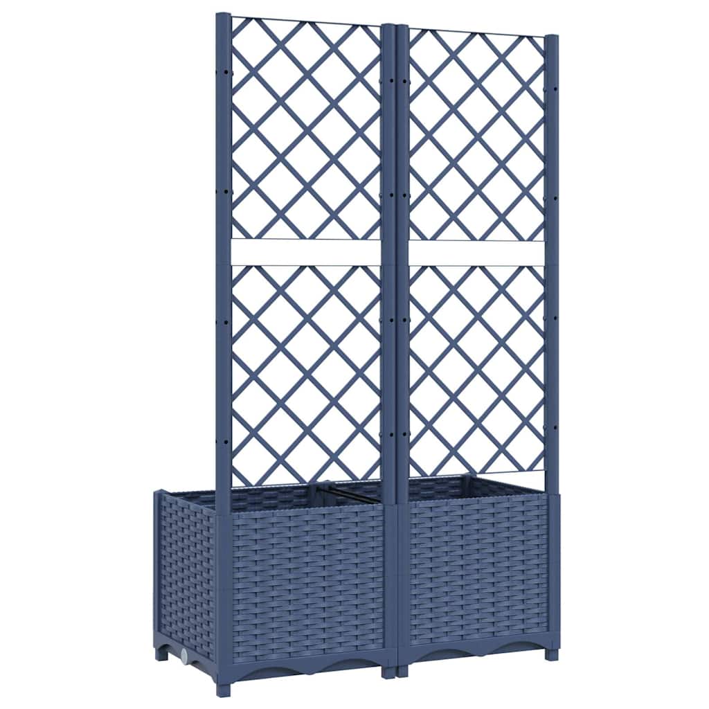 vidaXL Jardinieră de grădină cu spalier,albastru gri, 80x40x136 cm, PP