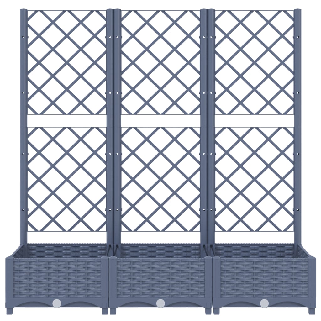 vidaXL Jardinieră de grădină cu spalier,albastru gri,120x40x121,5 cm, PP