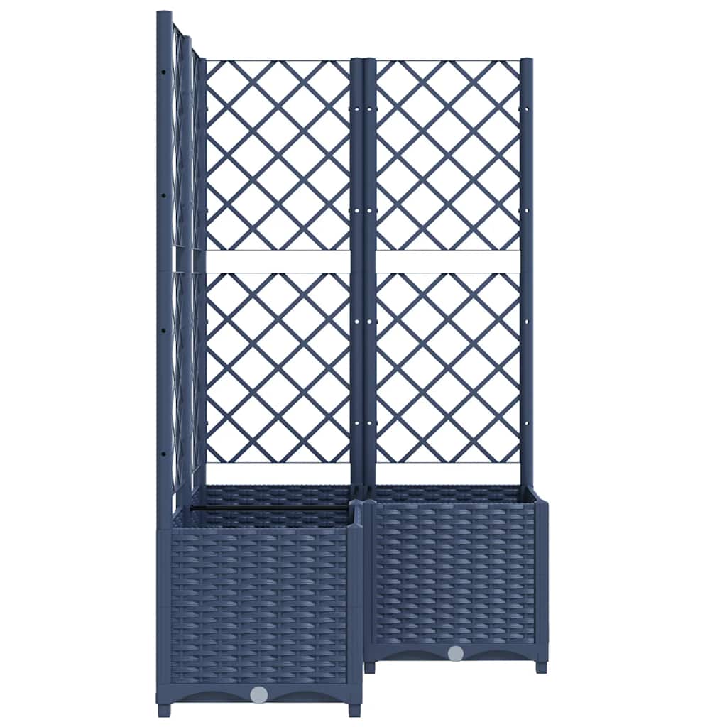 vidaXL Jardinieră de grădină cu spalier,albastru gri, 80x80x136 cm, PP