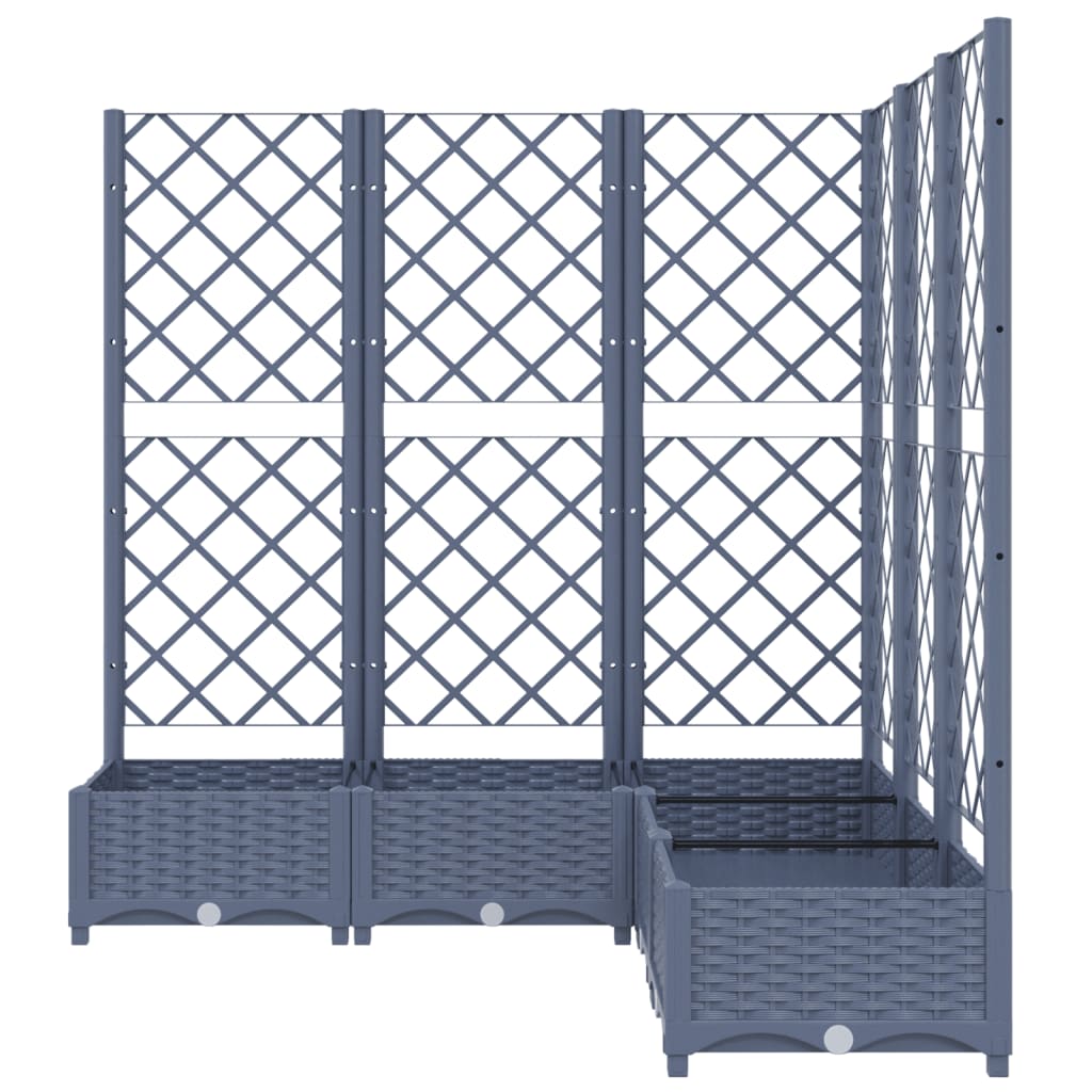 vidaXL Jardinieră de grădină cu spalier,albastru gri,120x120x121,5cm, PP
