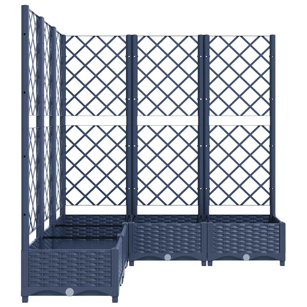 vidaXL Jardinieră de grădină cu spalier,albastru gri,120x120x121,5cm, PP