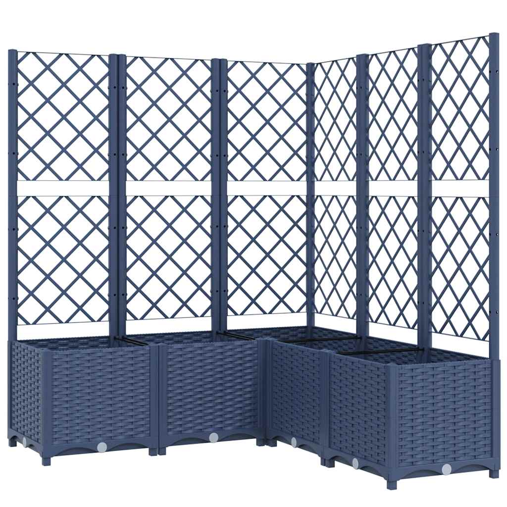vidaXL Jardinieră de grădină cu spalier,albastru gri, 120x120x136 cm, PP vidaXL Jardinieră de grădină cu spalier,albastru gri, 120x120x136 cm, PP