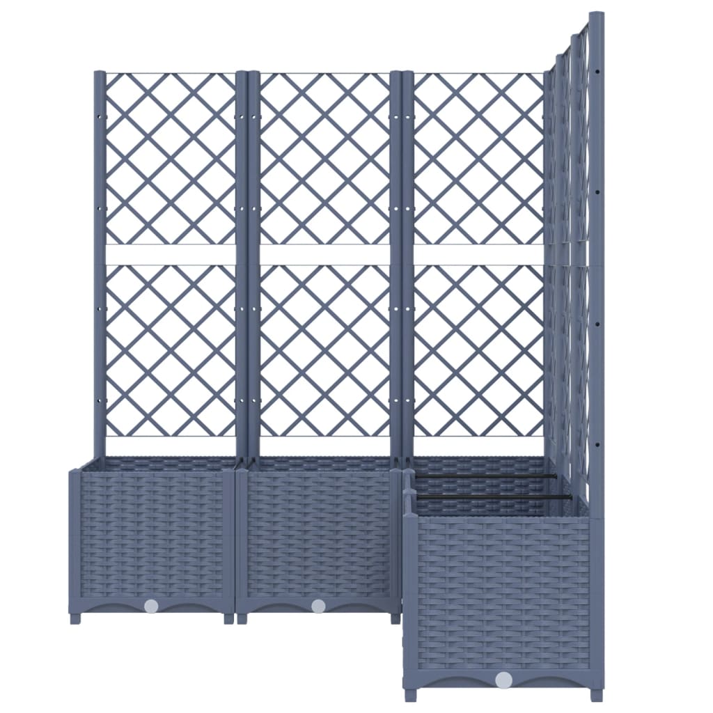 vidaXL Jardinieră de grădină cu spalier,albastru gri, 120x120x136 cm, PP vidaXL Jardinieră de grădină cu spalier,albastru gri, 120x120x136 cm, PP