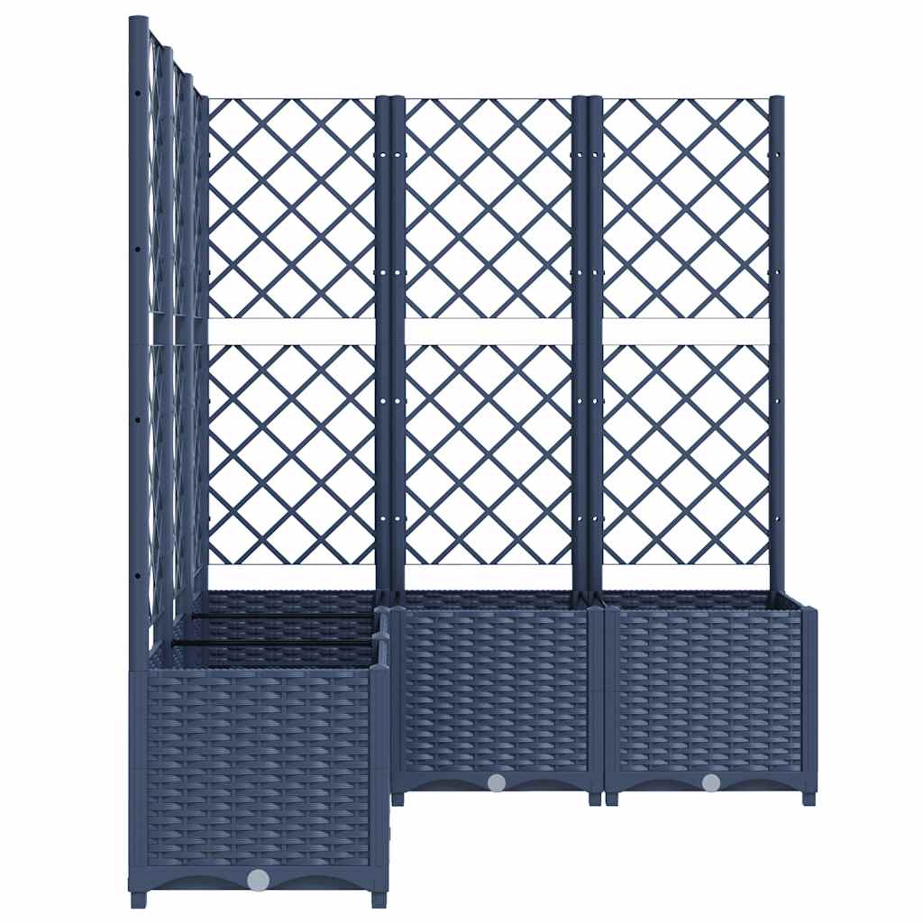 vidaXL Jardinieră de grădină cu spalier,albastru gri, 120x120x136 cm, PP vidaXL Jardinieră de grădină cu spalier,albastru gri, 120x120x136 cm, PP