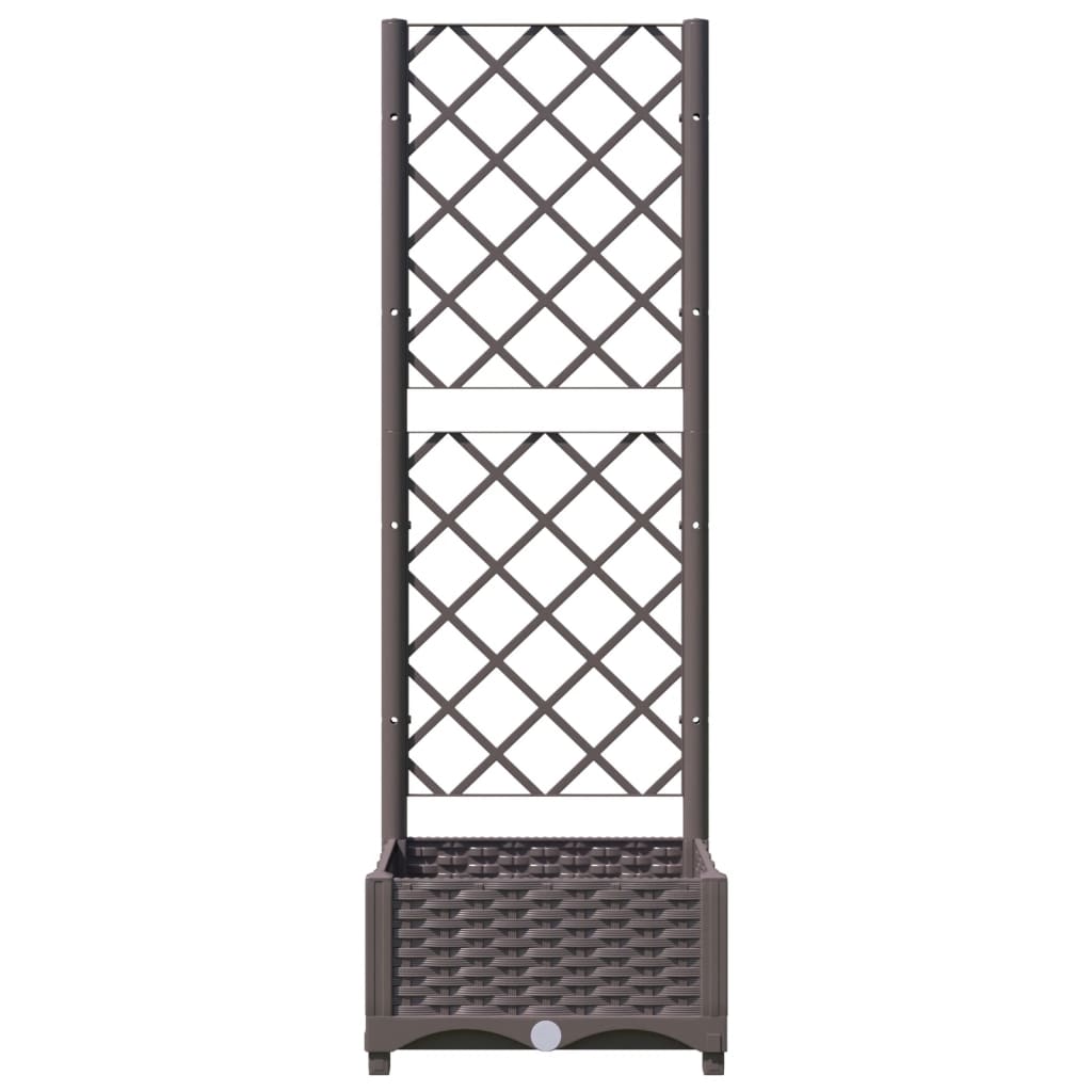 vidaXL Jardinieră de grădină cu spalier maro, 40x40x121,5 cm, PP vidaXL Jardinieră de grădină cu spalier maro, 40x40x121,5 cm, PP