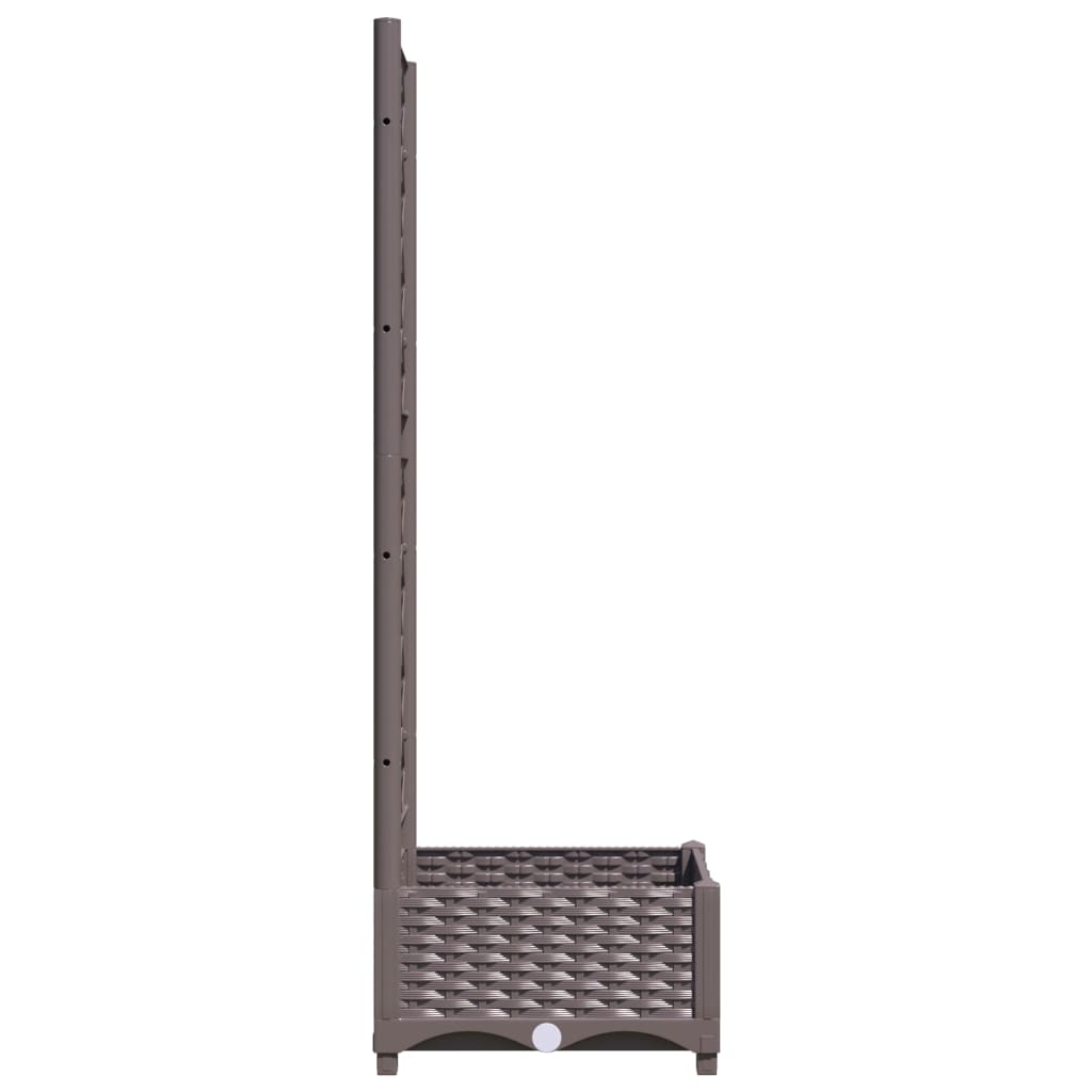 vidaXL Jardinieră de grădină cu spalier maro, 40x40x121,5 cm, PP vidaXL Jardinieră de grădină cu spalier maro, 40x40x121,5 cm, PP