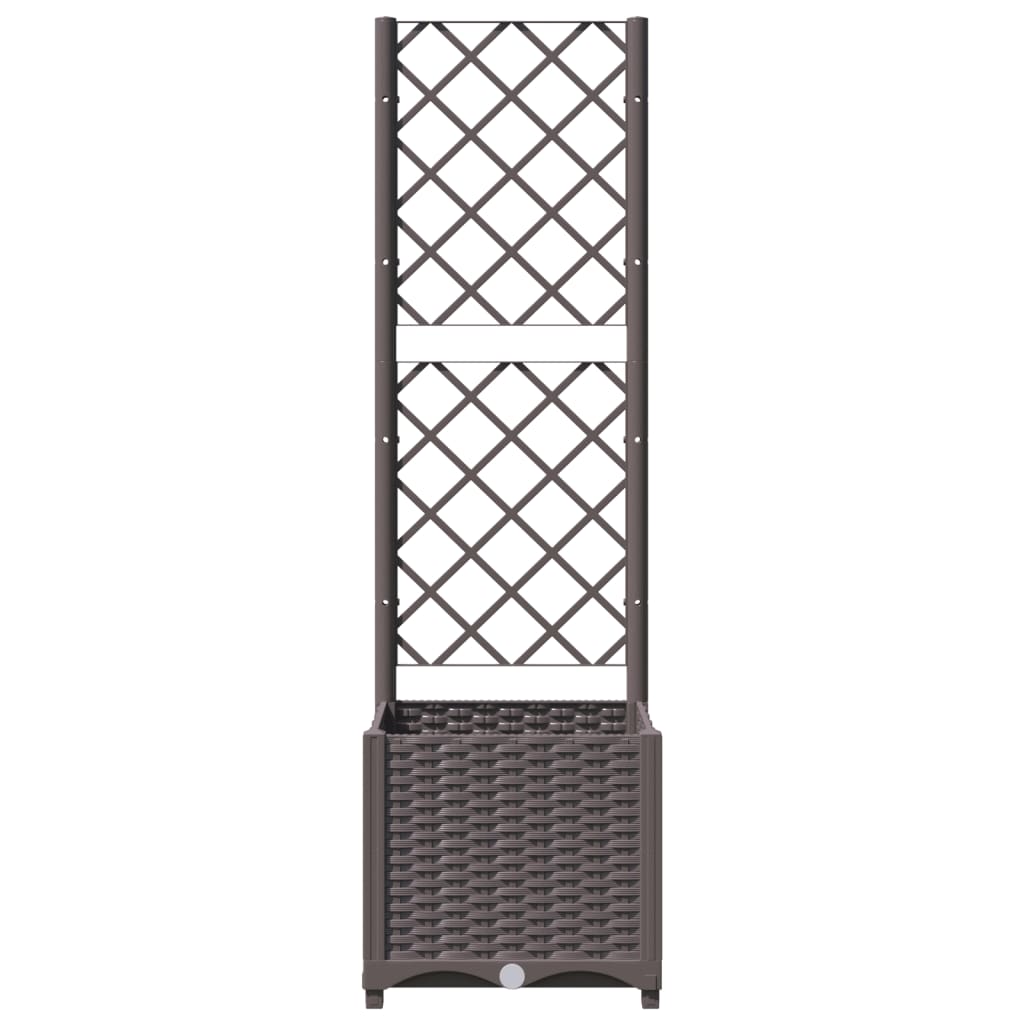 vidaXL Jardinieră de grădină cu spalier maro, 40x40x136 cm, PP vidaXL Jardinieră de grădină cu spalier maro, 40x40x136 cm, PP