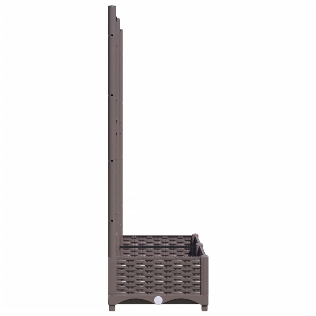 vidaXL Jardinieră de grădină cu spalier maro, 80x40x121,5 cm, PP